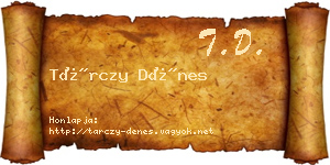 Tárczy Dénes névjegykártya